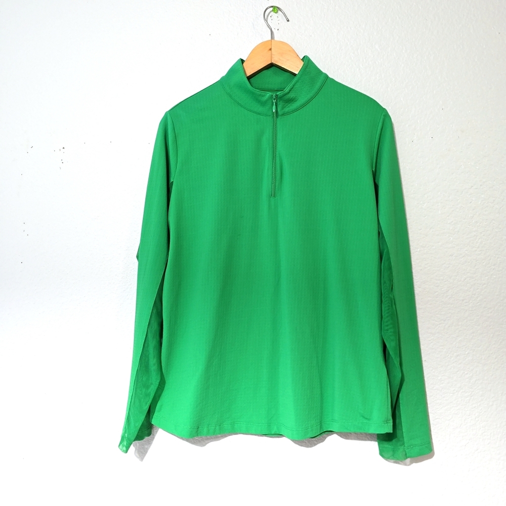 IBKUL Lucky Charm Print Long Sleeve Mock Neck Top Greenh - Picture 2 of 12